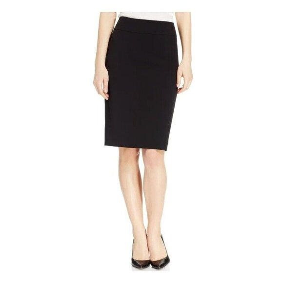 Kasper Womens Black Knee-Length Lined Slit Pencil Skirt Size 6 NWT - Picture 1 of 1